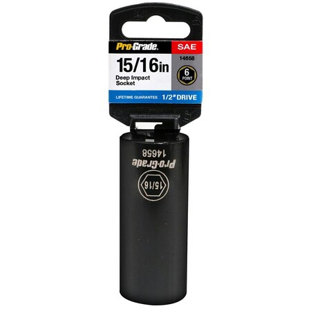 Pro-Grade Tools 1/2" Dr. 6 Pt. 15/16" Deep Impact Socket 14658